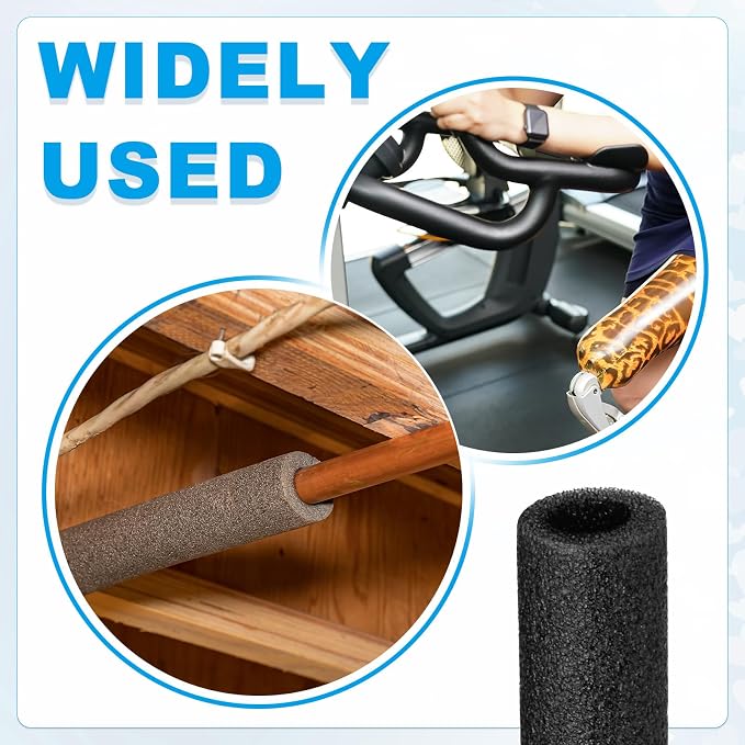 PATIKIL Pipe Insulation Foam Tube 3/8" x 3.3FT x 13/16" Black 2 Pcs | Heat - Image 5