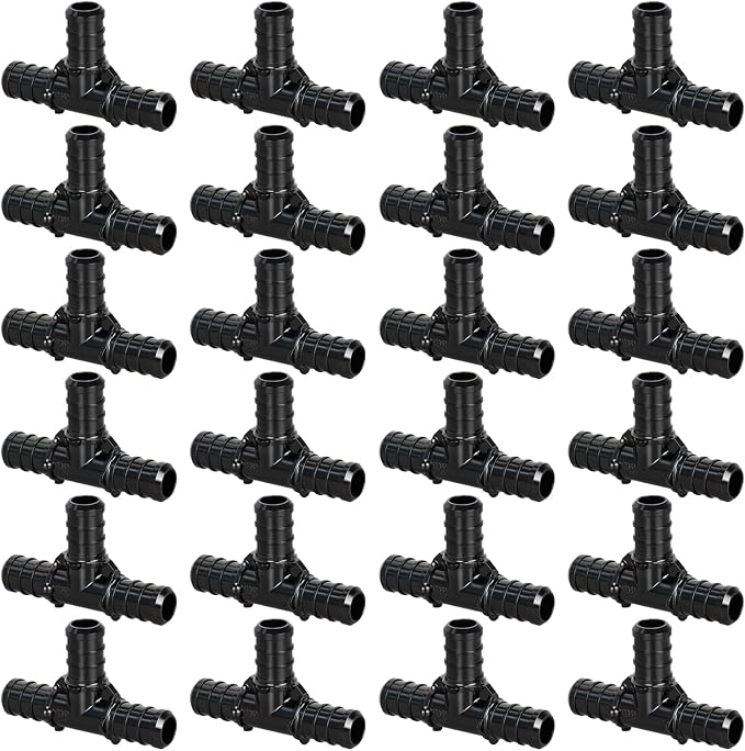 25pcs 1/2" Poly PPSU Barb Crimp PEX Tee Fittings, No Lead | by PXZBLG