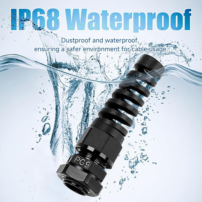 Cable Glands PG9 Nylon Cable Gland Waterproof joints - Image 3