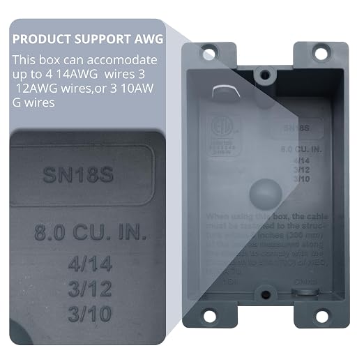 1 Gang PVC Old Work Shallow Outlet Box ETL Listed 3 Pack | ETL Listed 8 cu in - Image 4