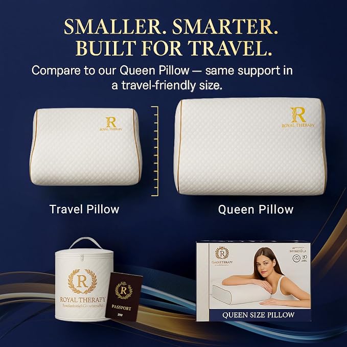 Royal Therapy Travel Memory Foam Cervical Pillow – Contour Pillow - Image 2