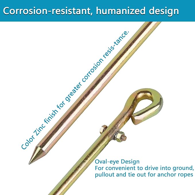 1/2" diameter, Satellite Dishes, Ground Post Pin, Tie out Stake - Image 4