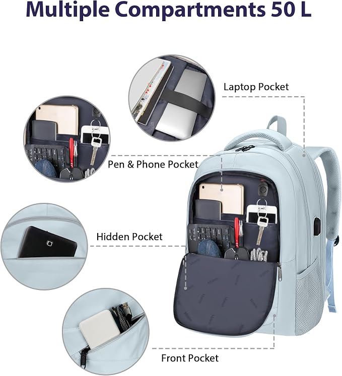 MATEIN 18 Inch Laptop Backpack for Women, TSA Approved Laptop Rucksack Large - Image 7