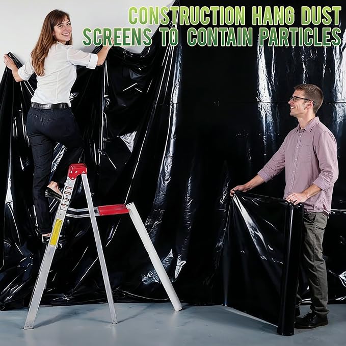 10 Mil 10 FT X 25 FT Plastic Sheeting Heavy Duty Thick LLDPE Black - Image 6