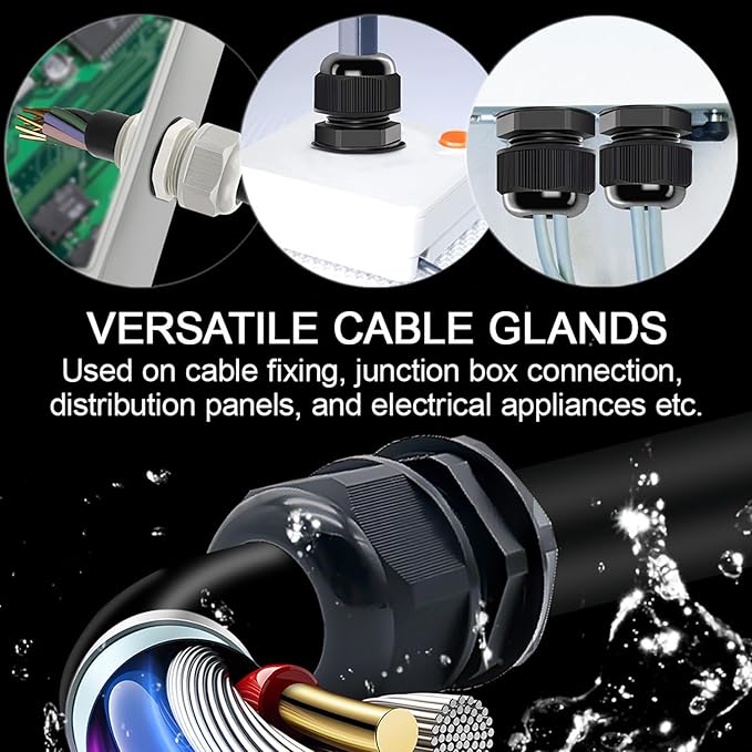 10 Pack NPT 3/8" Cable Glands Waterproof Adjustable 5-10mm Cable Connectors - Image 5