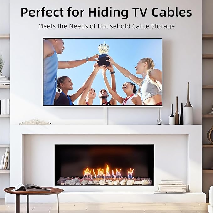 Delamu Cord Hider for Wall Mounted TV, 57in Paintable Cable Cover System - Image 6