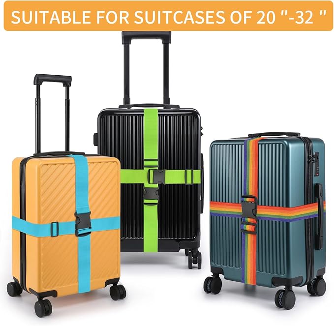 BILIONE 8 Pcs Luggage Straps, TSA Approved Add a Bag Premium Accessory - Image 3