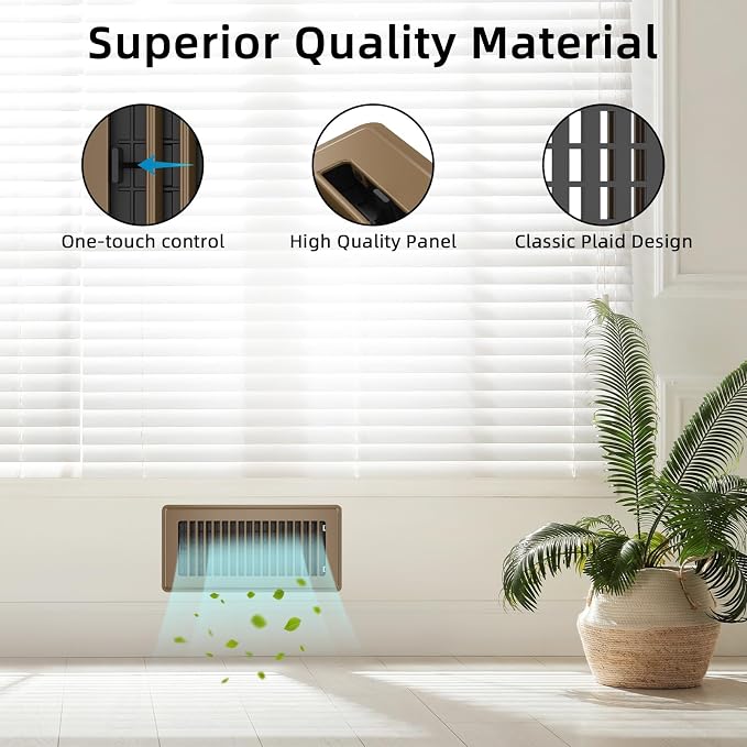 Floor Register 4x10, 4 Pack Brown Floor Vent Covers - Image 2
