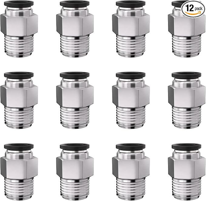 1/4 Push to Connect Fittings npt Thread to 5/32 Air Line Quick | Pneumatic by Unknown