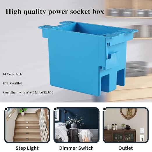 18 Pack Single Gang Electrical Outlet Box, Old Work Box, 14 Cubic Inch Plastic - Image 5