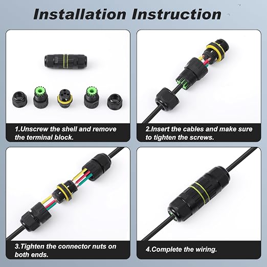 Relaxweex 10 Pcs M16-3pin Ip68 Outdoor Waterproof Electrical Junction Box - Image 5