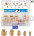 18PCS Brass Pipe Fitting Square Head Plug, 1/8" 1/4" 3/8" 1/2" 3/4" | 1/8 by Ailbiuko