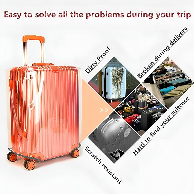 30 Inch Suitcase Cover for Luggage, 3mm Thickness Full Clear Luggage Covers for - Image 5