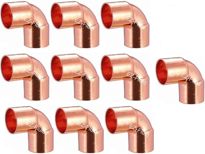 EZ-FLUID Plumbing 3/4" C X C LF Short Radius Copper 90 Degree Elbow Pressure by EZ-FLUIDPlumbingProducts