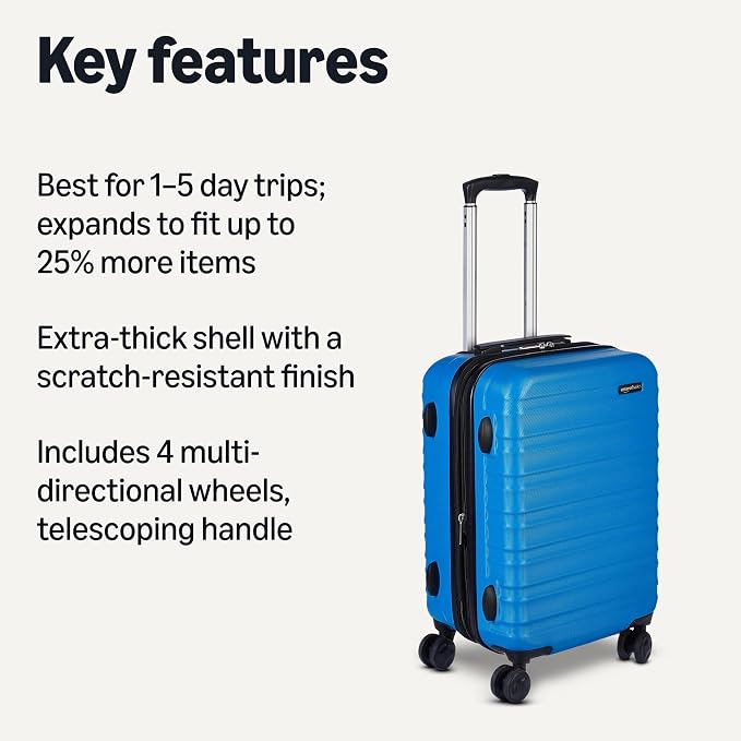 Amazon Basics 21" Hardside Carry-On Luggage, Hardshell Suitcase - Image 2
