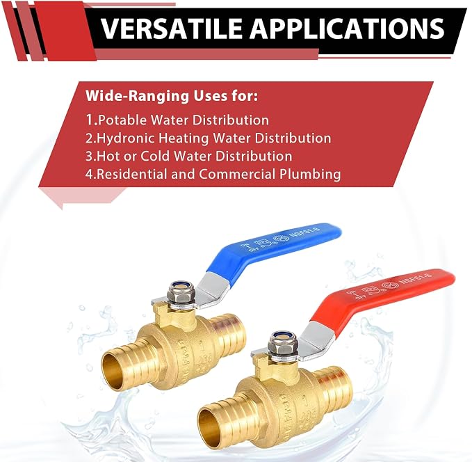 30-Pack EFIELD 1-Inch Pex Crimp Full Port Shut-off Brass Ball Valve - Image 4