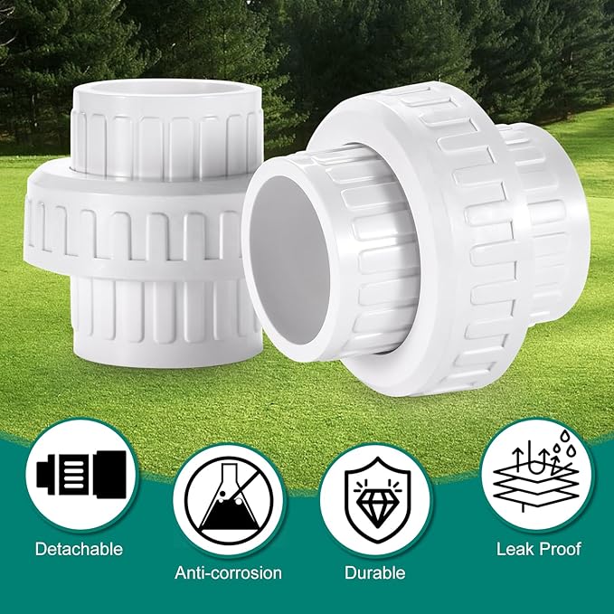 VYH 3/4" PVC Union Coupling Pipe Fitting 3/4" PVC Slip Union PVC Adapter - Image 4