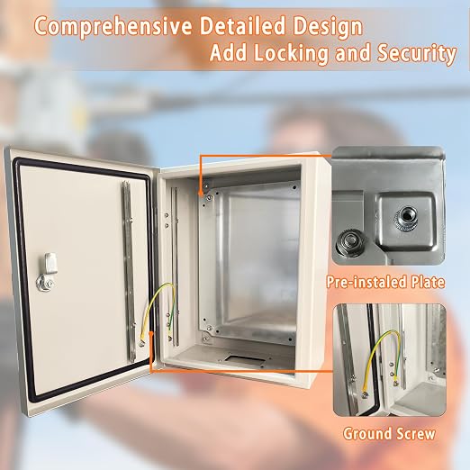 NBCYUNER 20x20x12 Electrical Enclosure Box NEMA 4 Outdoor Enclosure, IP66 - Image 4