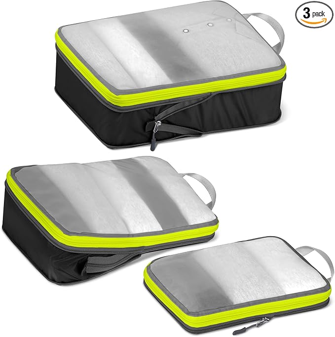 Cipway Mesh Compression Packing Cubes, Ultralight See Through Luggage Organizer by Cipway