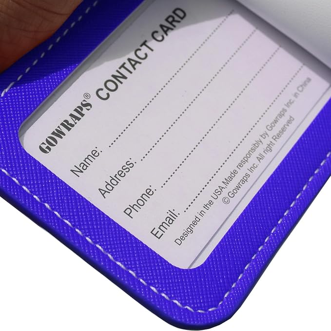 Luggage Tags for Suitcases-Leather Luggage Tag 4 Pack - Image 3