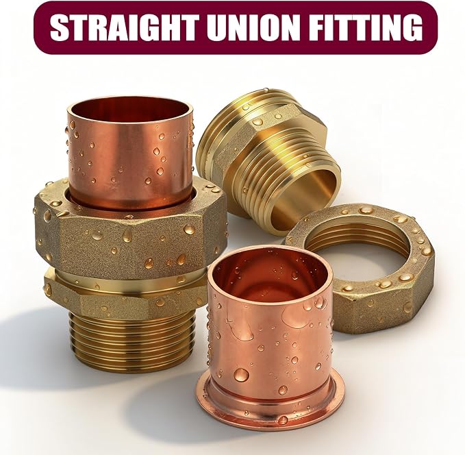 2 Pack 1" C x MIP LF Brass Pipe Copper Union Sweat to Male | - Image 5