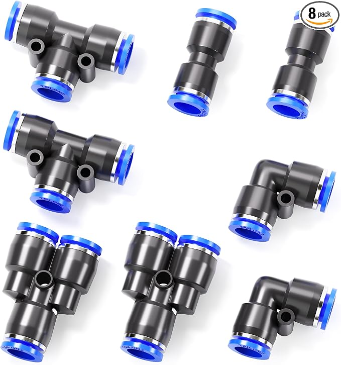 TAILONZ PNEUMATIC 1/2 Inch od Push to Connect Fittings Pneumatic Fittings Kit 2 by TAILONZPNEUMATIC