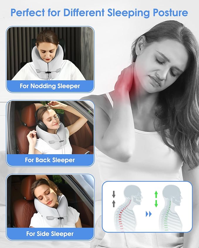 Travel Pillow, Neck Pillow Airplane, Plane Pillow Memory Foam Travel Neck Pillow - Image 4