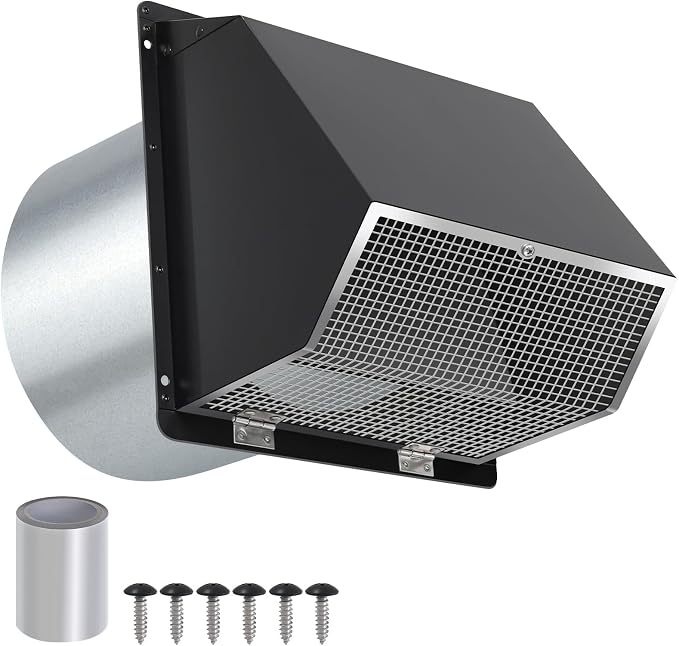 12 Inch Wall Vent Hood Exhaust Vent Cover Cap Outdoor Hooded Wall Vent by JYINCPED