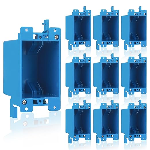 10 Pack Single Gang Electrical Outlet Box, Old Work Box, 14 Cubic Inch | Switch by ANKYLHUAChandelier