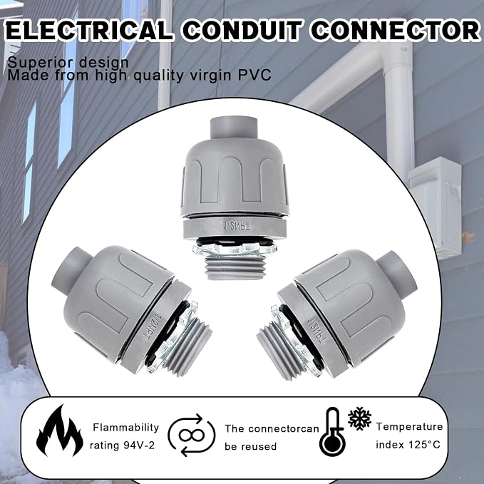 1/2 inch Liquid Tight Connector 180 Degree PVC nonmetallic Flexible Conduit - Image 5