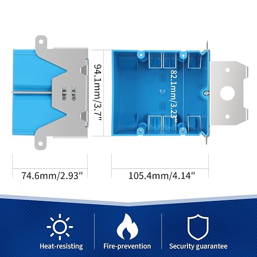 2 Gang Adjustable Plastic Outlet Box, 34 cu. in., 1 Pack | Blue PVC box - Image 2