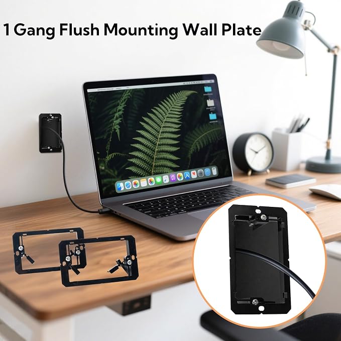 Tlence 25 Pack Low Voltage Mounting Bracket, 1 Gang Flush Mounting Wall Plate - Image 7