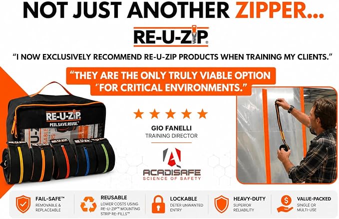 RE-U-Zip Reusable Dust Barrier Zipper, Replaceable & Lockable, Cost-Effective - Image 6