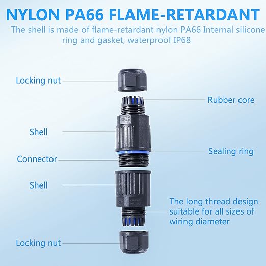 5PCS IP68 Waterproof Junction Box, Outdoor 3 Way Electrical Cable Connector - Image 3