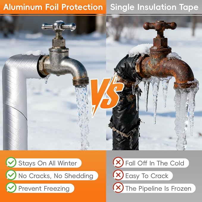 Pipe Insulation Wrap Foam Tube Self Adhesive Heat Tape - Image 2