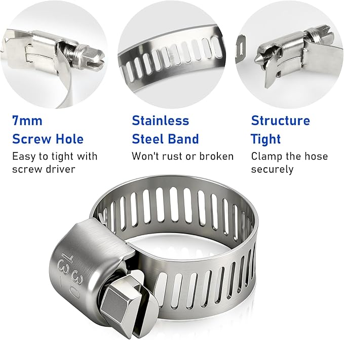 Hose Clamp, Stainless Steel Hose Clamps - Image 3