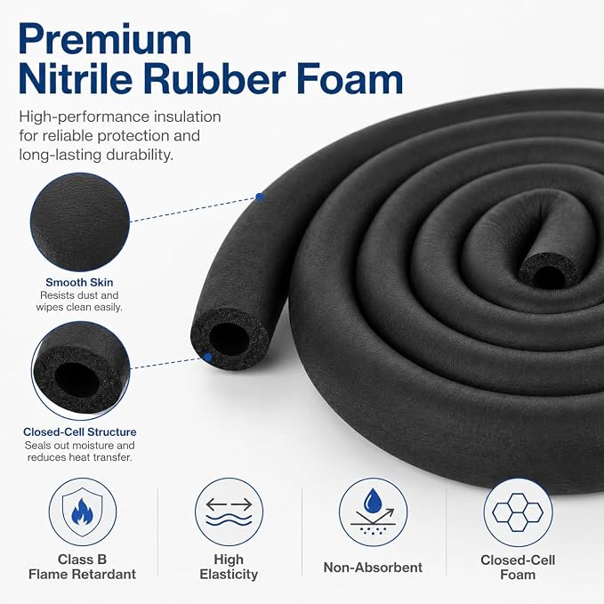 CARGEN 1/4" ID Foam Pipe Insulation Fits 1/4" OD Ice Maker Water Line | - Image 2