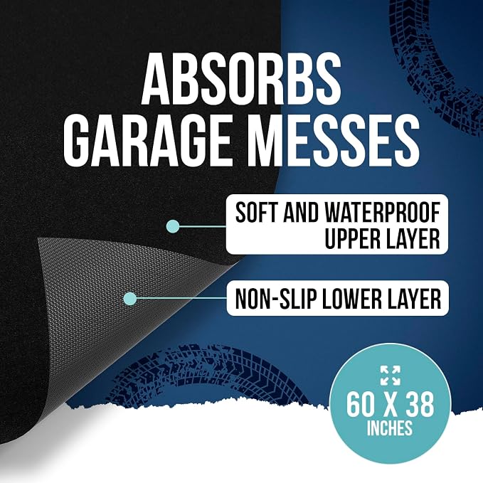 ITSOFT Garage Floor Mat for Under Car 5x3 Feet, Oil Spill Mat & Mechanic Pad - Image 4