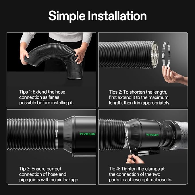 VIVOSUN 4 Inch 8 Feet Flexible Aluminum Ducting - Image 8
