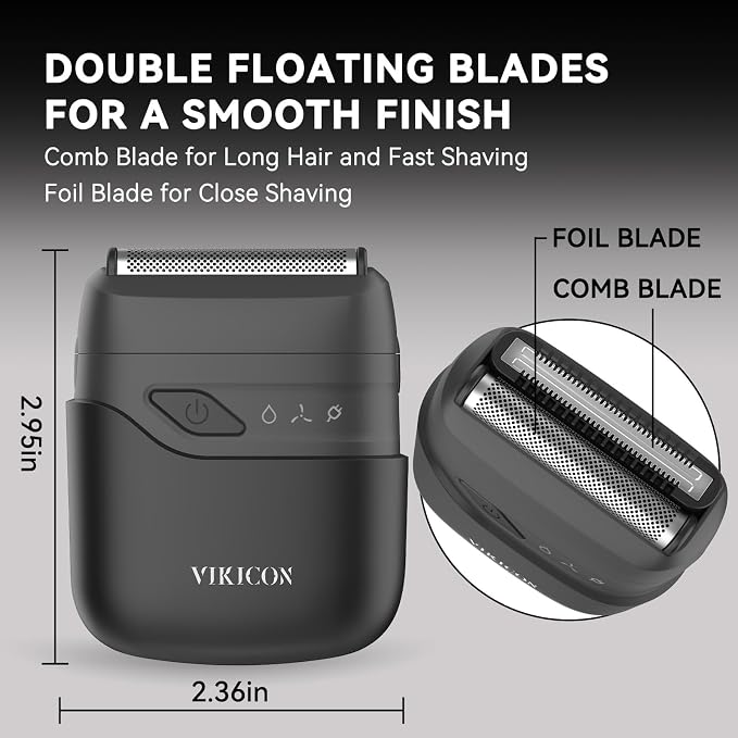 VIKICON® Electric Foil Shavers for Men, Compact Travel Face Shaver, Mini Razor - Image 3