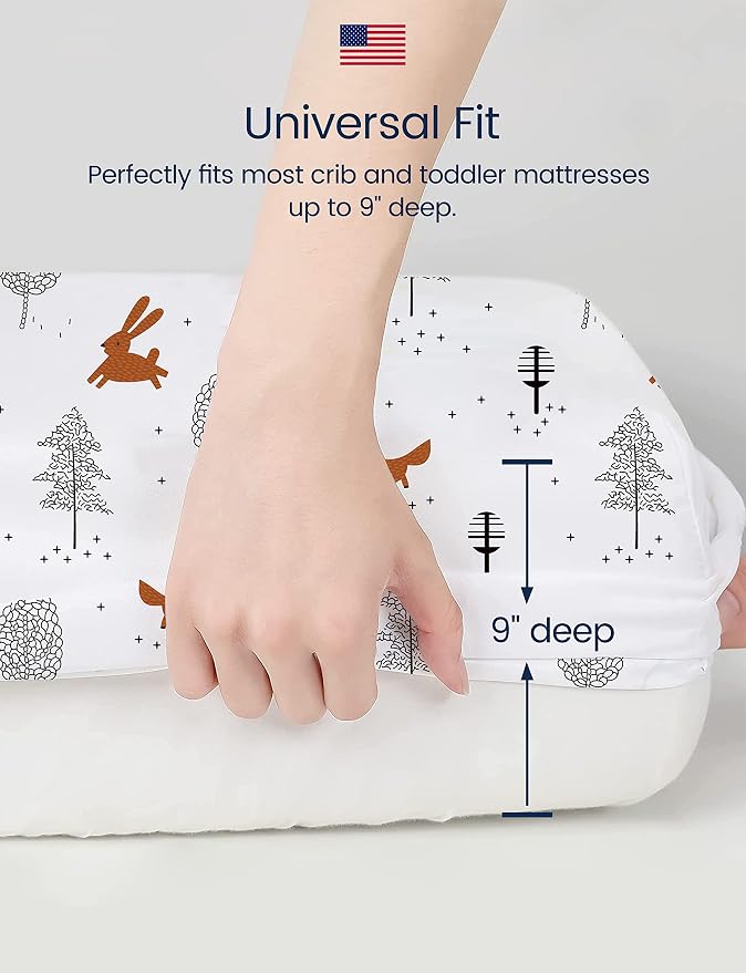 TotAha Crib Sheets for Boys, Premium Stretchy Farm Crib Sheet Fitted, Buttery - Image 5