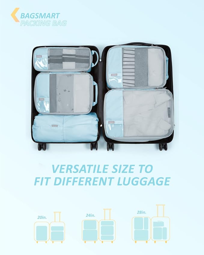 BAGSMART 6 Set /4 Set/2 Set Compression Packing Cubes - Image 3