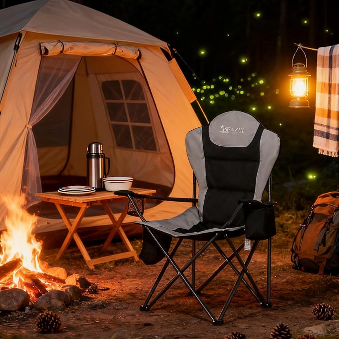 Camping Chairs for Adults, Camping Chairs 2 Pack, Folding Chairs for Outside - Image 2