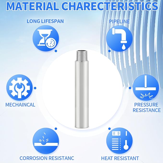 ChillWaves 304 Stainless Steel Pipe Fitting, Nipple Cast Pipe 1" NPT Male x 1" - Image 5