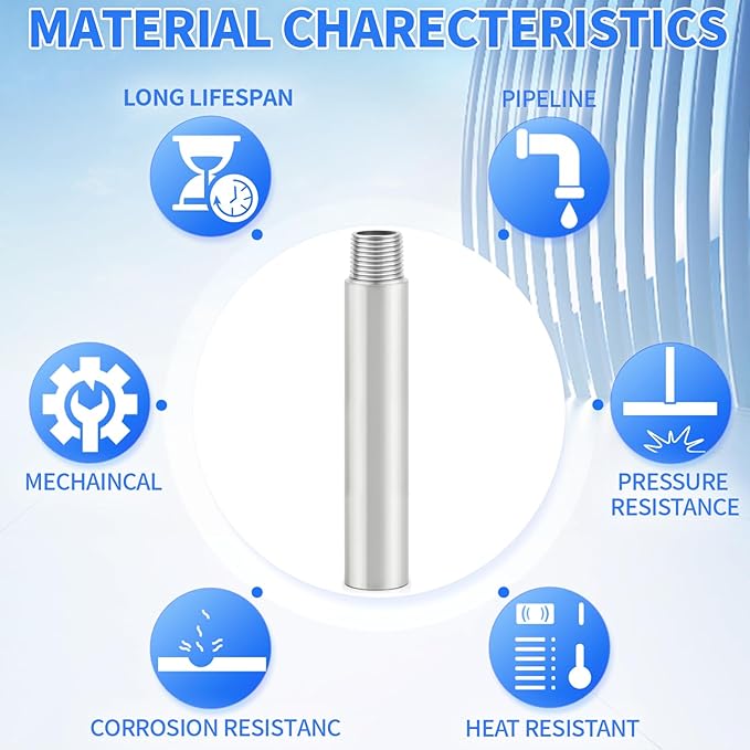 ChillWaves 304 Stainless Steel Pipe Fitting, Nipple Cast Pipe 1" NPT Male x 1" - Image 5