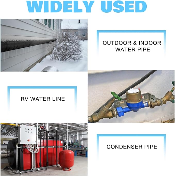 8 Pcs 1 Feet Foam Pipe Insulation Foam Tube Insulating Water Pipe Pool Swim - Image 5