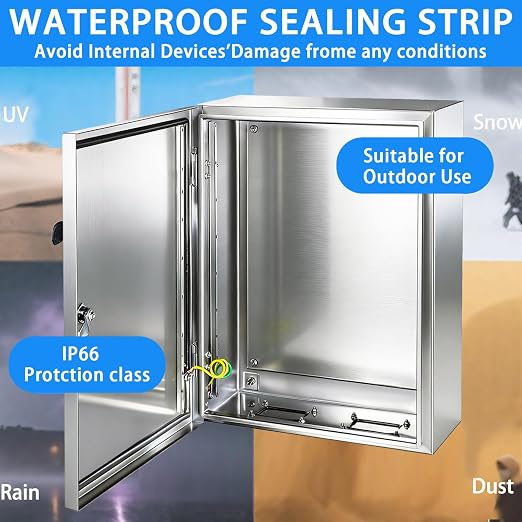 Electrical Enclosure 12x8x6, 304 Stainless Steel Enclosure IP66 Waterproof and - Image 7