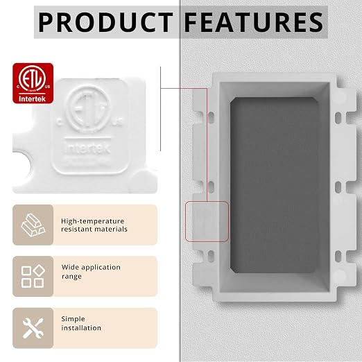 3-Gang BE3 Non-Metallic Electrical Power Outlet Box Extender, Electrical Outlet - Image 3