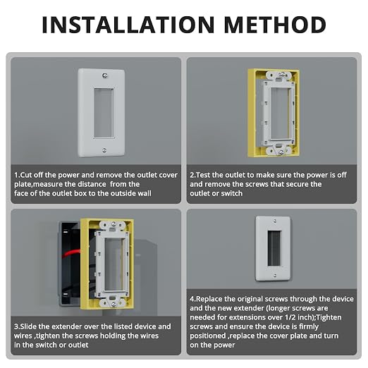 ABS 1/2 Inch Outlet Box Extender, Single Gang, 5 Pack | Single Gang Outlet Box - Image 6