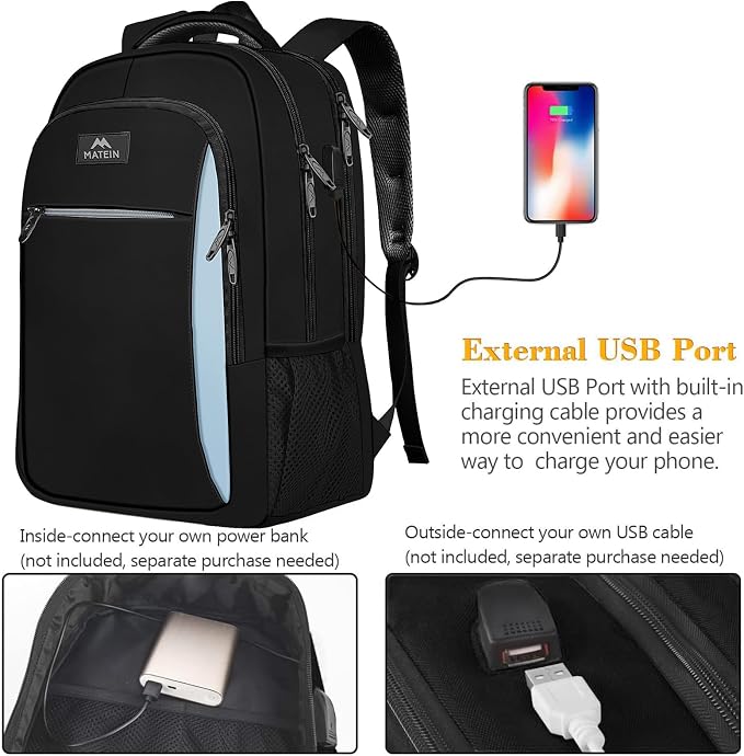 MATEIN Travel Laptop Backpack for Men, Business Anti Theft Slim Sturdy Laptops - Image 2